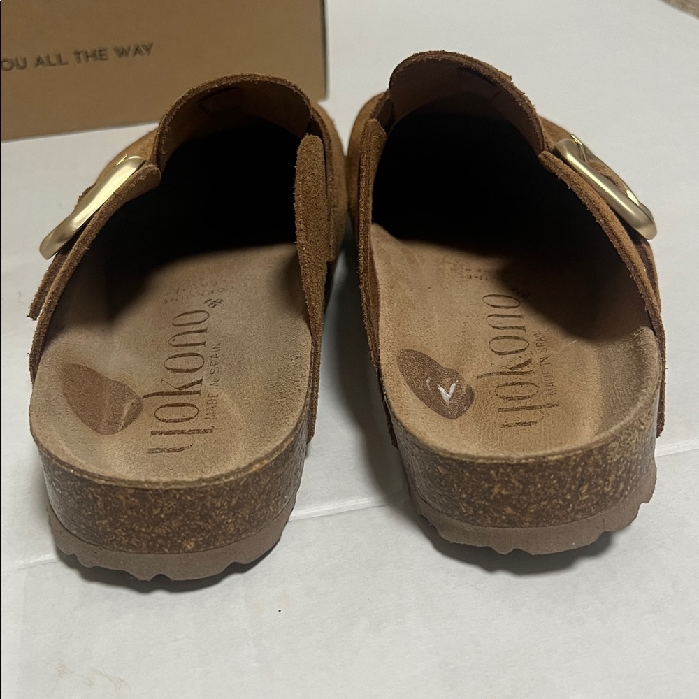 Yokono Tan Suede Clog with Buckle - Picture 3 of 7